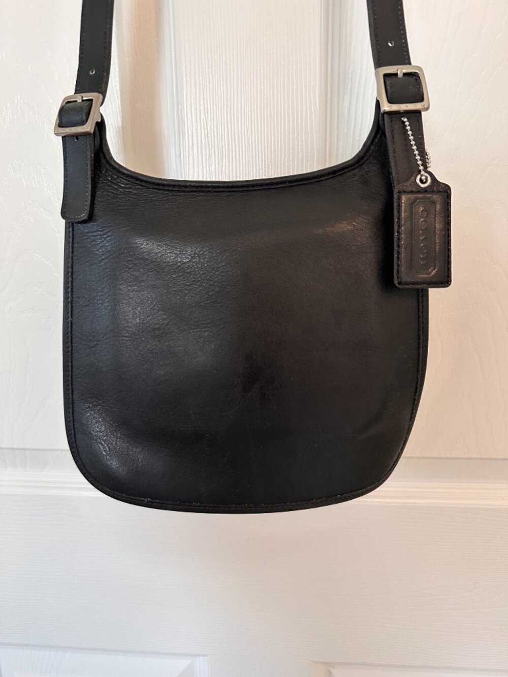Coach “Slim Hippie Flap” black leather Crossbody in EVC VINTAGE RESTORED - Picture 11 of 12